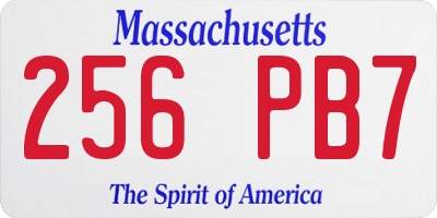 MA license plate 256PB7