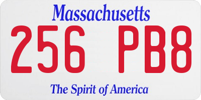 MA license plate 256PB8