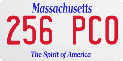 MA license plate 256PC0