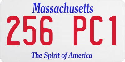 MA license plate 256PC1