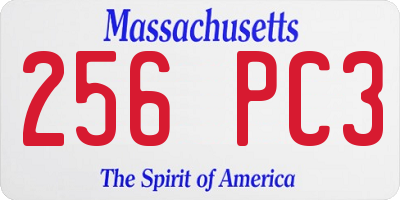 MA license plate 256PC3