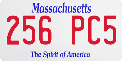 MA license plate 256PC5