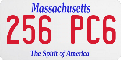 MA license plate 256PC6