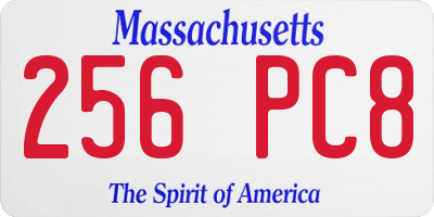 MA license plate 256PC8