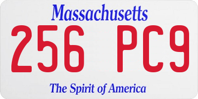 MA license plate 256PC9