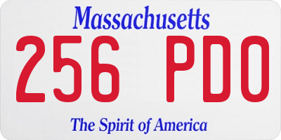 MA license plate 256PD0