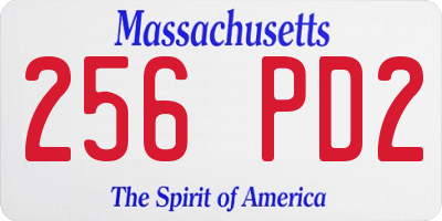 MA license plate 256PD2