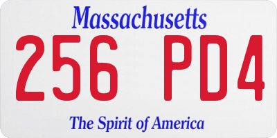 MA license plate 256PD4
