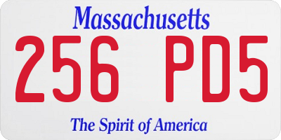 MA license plate 256PD5