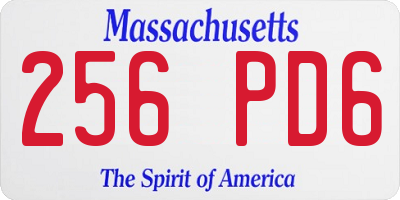 MA license plate 256PD6