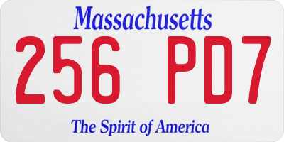MA license plate 256PD7