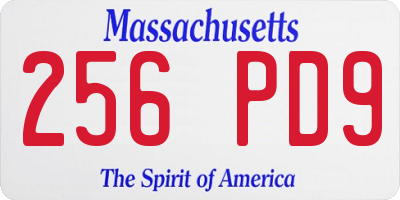 MA license plate 256PD9