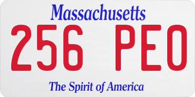 MA license plate 256PE0