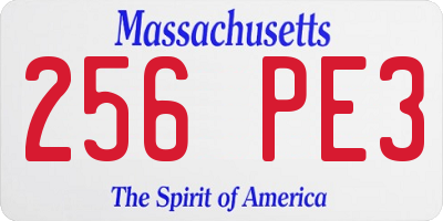 MA license plate 256PE3