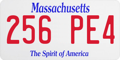 MA license plate 256PE4