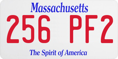 MA license plate 256PF2