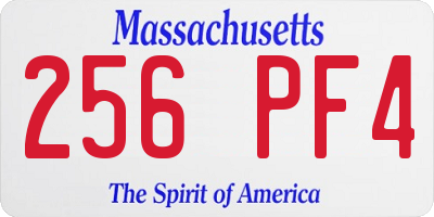 MA license plate 256PF4