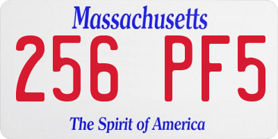 MA license plate 256PF5