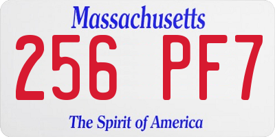 MA license plate 256PF7