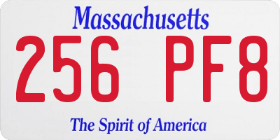 MA license plate 256PF8