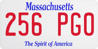 MA license plate 256PG0