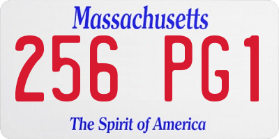 MA license plate 256PG1