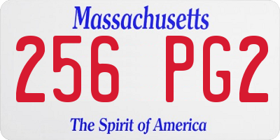 MA license plate 256PG2