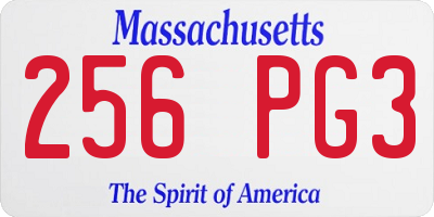 MA license plate 256PG3