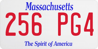 MA license plate 256PG4