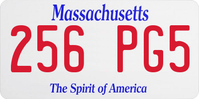 MA license plate 256PG5