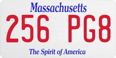 MA license plate 256PG8