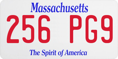 MA license plate 256PG9