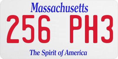 MA license plate 256PH3