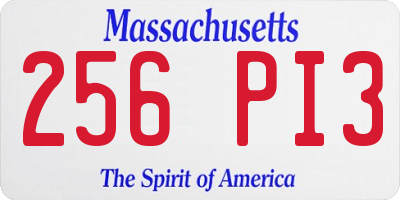 MA license plate 256PI3