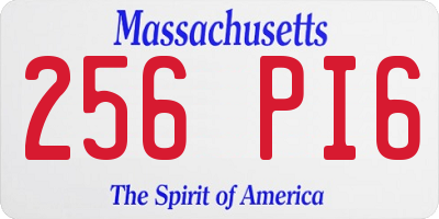MA license plate 256PI6