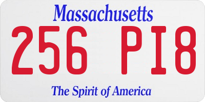 MA license plate 256PI8
