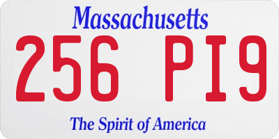 MA license plate 256PI9