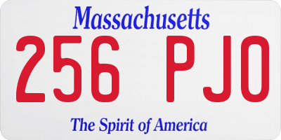 MA license plate 256PJ0