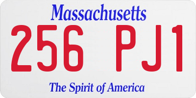 MA license plate 256PJ1
