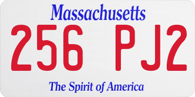 MA license plate 256PJ2