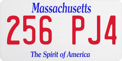 MA license plate 256PJ4