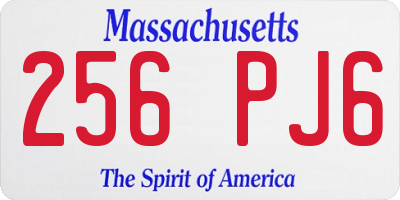 MA license plate 256PJ6