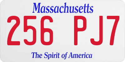 MA license plate 256PJ7