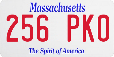 MA license plate 256PK0