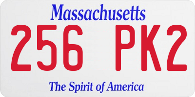 MA license plate 256PK2