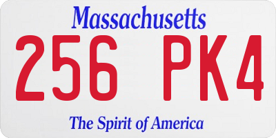 MA license plate 256PK4