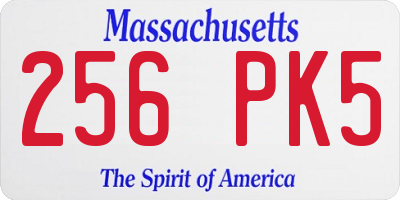 MA license plate 256PK5