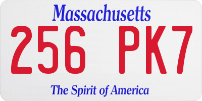 MA license plate 256PK7