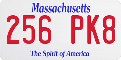 MA license plate 256PK8