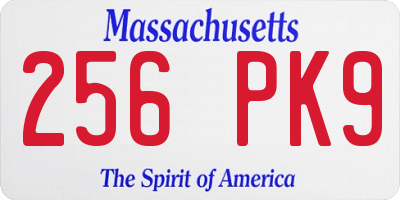 MA license plate 256PK9